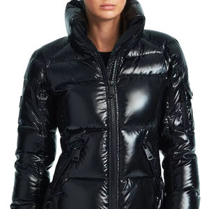 Women's Winter Sport Fashion Puffer Jacket Plus Size Zipper with Custom Logo PU Bubble Camouflage Decoration Knitted Processing - Product Image 1