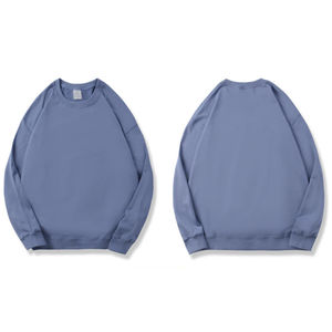 ODM coton blanc col rond plaine sweats matériaux originaux pull hommes sueur porter broderie O cou bon sweat - Product Image 4