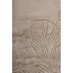 พรมไหมไผ่ถักมือสีเบจและสีน้ำตาลลายดอกไม้รูปทรงสี่เหลี่ยมผืนผ้าสำหรับห้องนั่งเล่น ห้องโถง รุ่น Aibz-1044 - Product Image 3