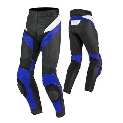 Biker negro/azul genuino vintage aspecto desgastado cuero de vaca casual biker estilo de alta calidad lavado más popular usar mejor pantalón