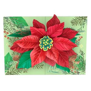 Carte de vœux 3D Pop avec fleur de poinsettia toutes occasions mariage noël fête des mères fête des pères papier fait - Product Image 2