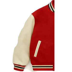 Factory Wholesale Custom Genuine Sheep Skin Varsity <b>Jacket</b> OEM Design Breathable Windproof High Quality Men Embroidery <b>Patch</b> - Product Image 6