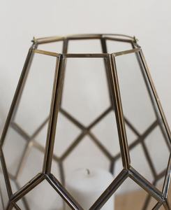 Handmade Modern Brass & <b>Glass</b> Hexagon <b>Lantern</b> <b>Candle</b> Holders with Metal Handle for Wedding Christmas Home Decorations - Product Image 4