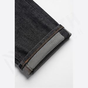 Jeans de Mezclilla Elásticos de Corte Ajustado para Hombre, a la Moda, Combinables con Todo, Cintura Media, Invierno, Otoño, Color Sólido, Lavado, Personalizado - Product Image 6