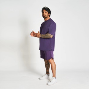 เสื้อยืดออกกำลังกายคอกลมผู้ชาย ผ้าฝ้ายยืด 100% ทรงหลวม ระบายอากาศ แห้งเร็ว เสื้อผ้ากีฬา แฟชั่นฤดูร้อน เสื้อลำลอง - Product Image 3