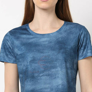 Haut court écologique délavé à l'acide pour femmes T-shirts à col rond personnalisable de haute qualité Offre Spéciale grande taille - Product Image 4