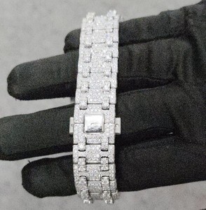 Montre chronographe automatique Miyota de style hip-hop luxueuse pour homme/femme, diamants moissanite de clarté VVS, bracelet en acier inoxydable - Product Image 5