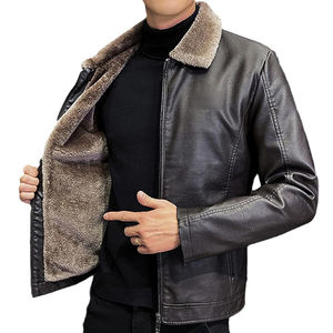 Veste en cuir de haute qualité coupe-vent et respirante pour hommes Veste bomber en cuir d'agneau personnalisée avec poches - Product Image 4