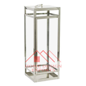 Lanterne à bougie polie en verre clair de haute qualité pour les décorations de couloir de mariage à la maison Lanterne à bougie en acier métallique de haute qualité - Product Image 6