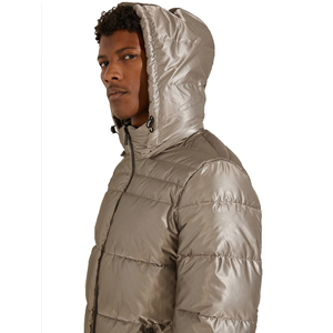 OEM Custom Printed Men's High Quality Winter Casual Puffer <b>Jacket</b> Stand Collar Front Logo Pockets Wholesale High Street - Product Image 4