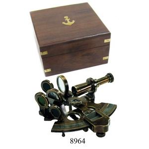 Sextant nautique en laiton des exportateurs indiens avec boîte en bois de Sheesham de technique en métal poli personnalisé pour la navigation - Product Image 1