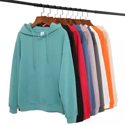 Men's Thick Heavy 370gsm Cotton Polyester <b>Blend</b> Eco-Friendly Oversized Hood Drop Shoulder Custom Logo Heat-Transfer Sweatshirt - Product Image 3