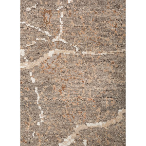 พรม Urban Pause สีเบจน้ำตาล ทำด้วยมือจากขนสัตว์และไหมไผ่ ลายแบบนามธรรม สำหรับห้องนั่งเล่น วัยรุ่น และทางเดิน รุ่น Eskn-118 - Product Image 3