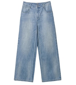 Air Blue Early Spring <b>High</b> <b>Waist</b> Loose Fit Straight Leg Casual Denim <b>Jeans</b> Breathable Washed Solid for Summer - Product Image 6