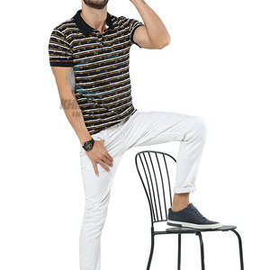 Chemises pour hommes en tricot uni sur mesure, tissu polyester/coton de haute qualité, manches courtes, options personnalisables - Product Image 6