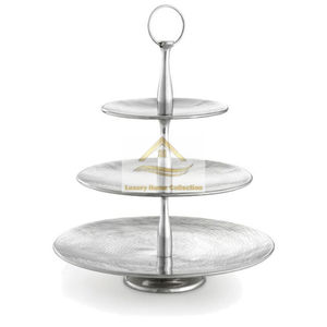 Soporte para servir pasteles de boda y estante de exhibición de colocación, platos de forma redonda de acero inoxidable de 3 niveles, herramientas para pasteles y platos para servir - Product Image 5