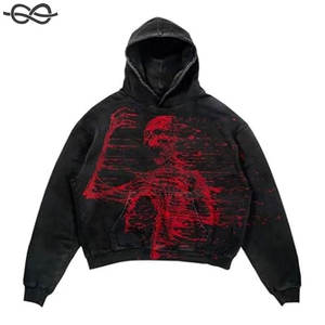 Veste à capuche en coton épais surdimensionné unisexe quantité minimale de commande basse Pull bidirectionnel lavé vintage personnalisé pour hommes-Hiver polaire française - Product Image 5