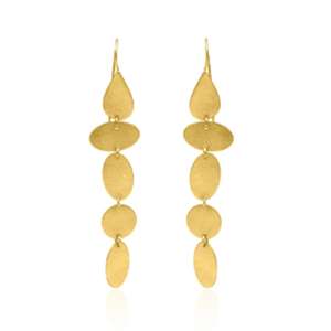 Venta al por mayor 18K chapado en oro de latón pendientes de gota hecho a mano de moda cristiana de las mujeres de la boda de la paz modelada - Product Image 1