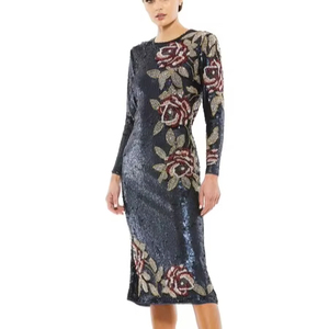 Vestido de Fiesta de Maternidad Estilo Flapper de los Años 20, Color Azul Platino, con Bordado, Cuentas, Antiestático, Corte en A, para Bodas, Tallas Grandes - Product Image 1