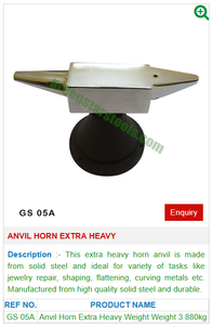 Extra Heavy Anvil Horn 3.880kg <b>Solid</b> Steel Jewelry Making Tools Goldsmith Tools Metal Shaping Jewelry Work Tool |Item No GS-05A - Product Image 2