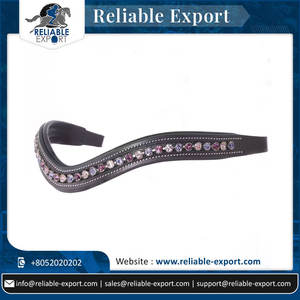 Haute qualité personnalisé doux rembourré en cuir sourcil bande Fuchsia lumière Rose tanzanite cristaux extérieur équitation bride accessoire cheval - Product Image 2