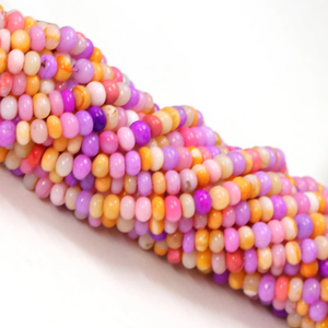 ลูกปัดโอปอลสีส้มและชมพูสวยงาม รูปทรงกลมเรียบ ขนาด 7-9 มม. ลูกปัดโอปอลดิสโก้แบบเรียบผสม คุณภาพ AAA - Product Image 3