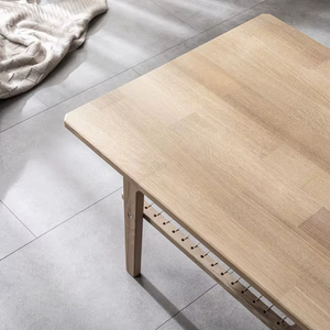 Mesa de Centro de Roble con Estante de Almacenamiento, Mesa de Salón de Dos Niveles, Decoración de Hogar Elegante de la Mejor Calidad - Product Image 1