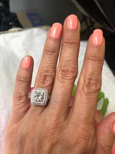 Bague de fiançailles Infinity 2.26 ct en or blanc 18 carats avec double halo et diamants torsadés de taille princesse - Product Image 5