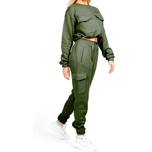 ชุดสูทสำหรับผู้หญิงชุดวอร์มผู้หญิงมีกระเป๋าหน้าอก2กระเป๋าด้านข้างถึงก้นผ้าฝ้ายสวมใส่สบาย - Product Image 1