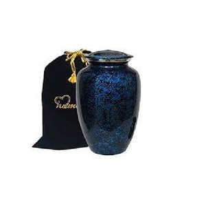 Esmalte azul brillante Acabado Latón Cenizas para adultos Urnas de cremación Urnas de ceniza para adultos de alta calidad estándar para un diseño atractivo - Product Image 4