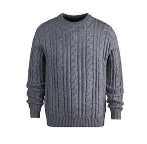 Jersey de punto de cuello redondo personalizado para hombre al por mayor, suéter de invierno cálido, estilo de otoño a la moda - Product Image 5