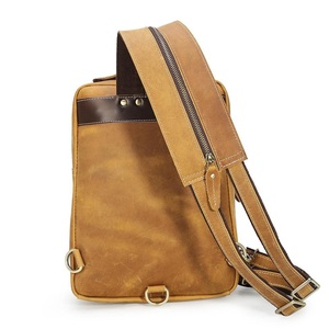 Sac à dos en cuir véritable pour le collège Intérieur multi-poches Outdoor Travel Business Leather Rucksack Bags Casual Sustainable Bags - Product Image 3