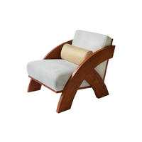 Fauteuil inclinable individuel pour salon, chaise longue moderne en tissu avec structure en bois, pliable, design nordique