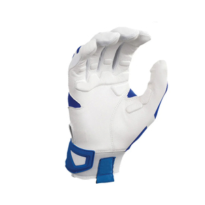 Blue And White Full Finger Baseball Glove For Adults Right Hand Hook And Loop Closure Breathable Synthetic Baseball Gloves - Product Image 4