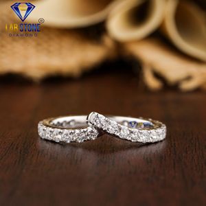 1.23 TDW แหวนเพชรกลมสีทอง18K สีขาวทอง BYPASS band ht/cvd Diamond Lab Stone - Product Image 1