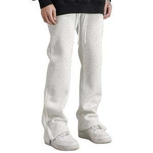 Pantalones deportivos de algodón 100% de otoño para hombre, pantalones apilados informales con cordón de bolsillo personalizado de Color sólido de alta calidad - Product Image 1