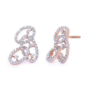 Boucles d'oreilles en diamant de luxe de haute joaillerie entrelacées - Product Image 4