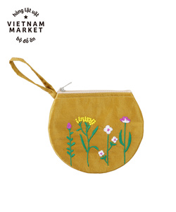 Sac en lin brodé à la main avec broderie de différentes couleurs sac à dos en lin 100% doux lavé OEM fabriqué au Vietnam - Product Image 1