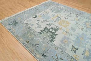 Tapis d'intérieur de haute qualité en laine tuftée à la main, style turc Oushak, nœuds turcs, faible hauteur de poils, taille personnalisée, très durable - Product Image 5