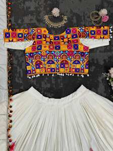 Lehenga choli โดย fabzone กระจกพิมพ์เรยอนบริสุทธิ์ออกแบบล่าสุด - Product Image 5