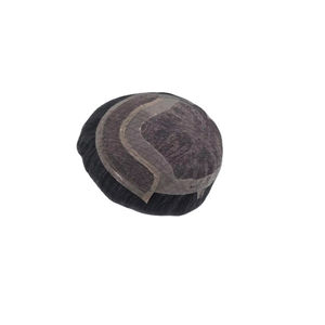 วิกผมผู้ชายแบบผูกเชือกด้านหน้า ทำจากผมแท้ชนิดอินเดียเรมี่ ยี่ห้อ Taz Hair จากบังกลาเทศ แบบลอนลึก  แบบเส้นเดี่ยว  ผสมผมสีเทา 50% - Product Image 6