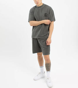 เสื้อยืดคอกลมสำหรับผู้ชายเสื้อยืดผ้าฝ้าย100% ขนาดใหญ่พิเศษเปิดไหล่เปล่าซักได้ - Product Image 5