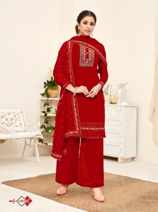독점 인도 디자이너 파키스탄 자수 Salwar Kameez 웨딩 파티 정장 여성 도매 속도 고품질 드레스 - Product Image 3