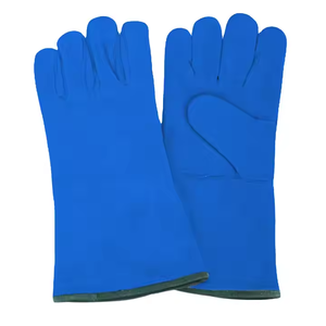 Guantes de seguridad de cuero de vaca de alta calidad, resistentes al calor, protección de manos para trabajo y barbacoa, guantes de soldadura - Product Image 4