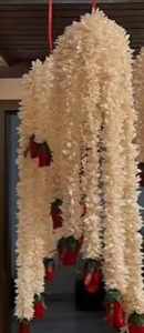 โคมระย้าดอกกุหลาบทำด้วยมือ jamine ดอกไม้เทียมตกแต่งเพดาน jhumar ดอกไม้สำหรับเทศกาลบ้านงานแต่งงานงานแต่งงานที่หรูหรา - Product Image 2