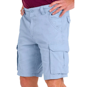 Venta caliente Ice Blue Cotton Cargo Shorts Regular-Fit Relaxed Designed Casual Summer Cargo Shorts para hombres - Product Image 1