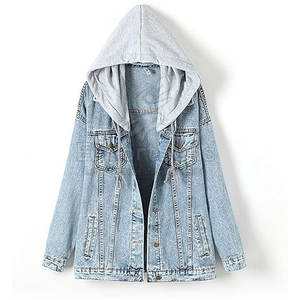 Vêtements décontractés, veste en jean à capuche pour femmes, veste en jean confortable pour femmes, meilleure veste en jean pour femmes à la mode - Product Image 3