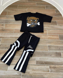 Ensemble de survêtement deux pièces pour homme, style streetwear vintage, respirant, été, pull à capuche et pantalon de jogging - Product Image 3