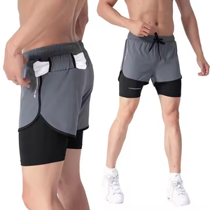 Pantalones cortos deportivos de secado rápido para hombre, novedad de verano con logotipo personalizado, ropa deportiva para correr, gimnasio, entrenamiento, fitness, OEM - Product Image 2