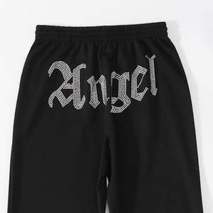 Pantalon de survêtement vintage épais et lavé à l'acide 300GSM pour homme Pantalon de survêtement respirant à strass avec taille droite unie en polaire épaisse - Product Image 6